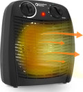 Comfort Zone Indoor Space Heater with Adjustable Thermostat, Fan Forced, Electric, Overheat Protection, Safety Tip-Over Switch, Energy Efficient, Ideal for Home, Bedroom, & Office, 1,500W, CZ45EBK-Ruum Studio Home