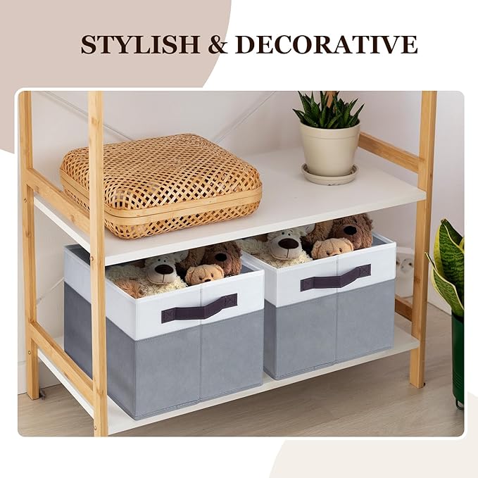 Criusia Closet Organizers and Storage Baskets - 6 Pack Shelf Organizer Bins with Handles - Clothes Storage Bins for Bedroom Nursery Home Closet Organization - Blanket Toy Storage Organizer-Ruum Studio Home