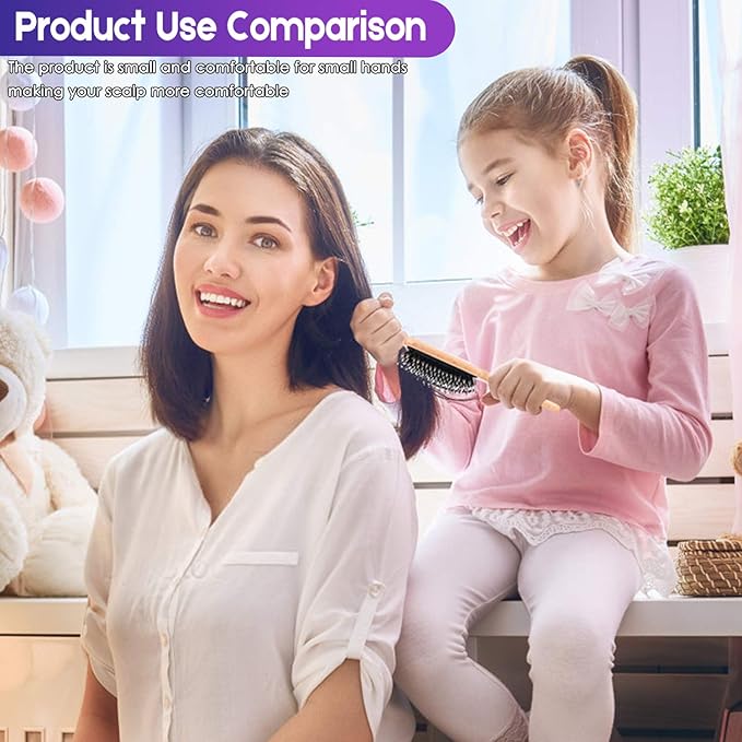 Hair Brush Boar Bristle Hair Brushes for Women Curly Hair, Best Paddle Detangling Brush Detangler for Girls Kids,Smooth Hair Add Shine-Ruum Studio Home