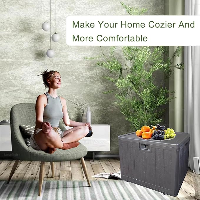 33 Gallon Small Storage Box with Lid,Waterproof Indoor Outdoor Storage Container for Package Delivery,Patio Cushions, Gardening Tools, Pool Accessories, Lockable Resin Deck Box with handle-Ruum Studio Home