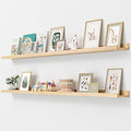 Picture Ledge Shelf, Floating Shelves Set of 2, Solid Pine Wood 72'' Long Large Nursery Book Shelves for Toys Storage, Kids Bookshelf for Living Room Bedroom Decor Books Photo Frames, Natural-Ruum Studio Home