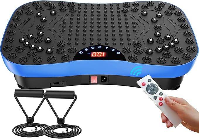 AXV Vibration Plate Exercise Machine Whole Body Workout Portable Mini Vibrate Fitness Platform Lymphatic Drainage Machine for Weight Loss Shaping Toning Wellness Home Gyms Workout (Mini)-Ruum Studio Home