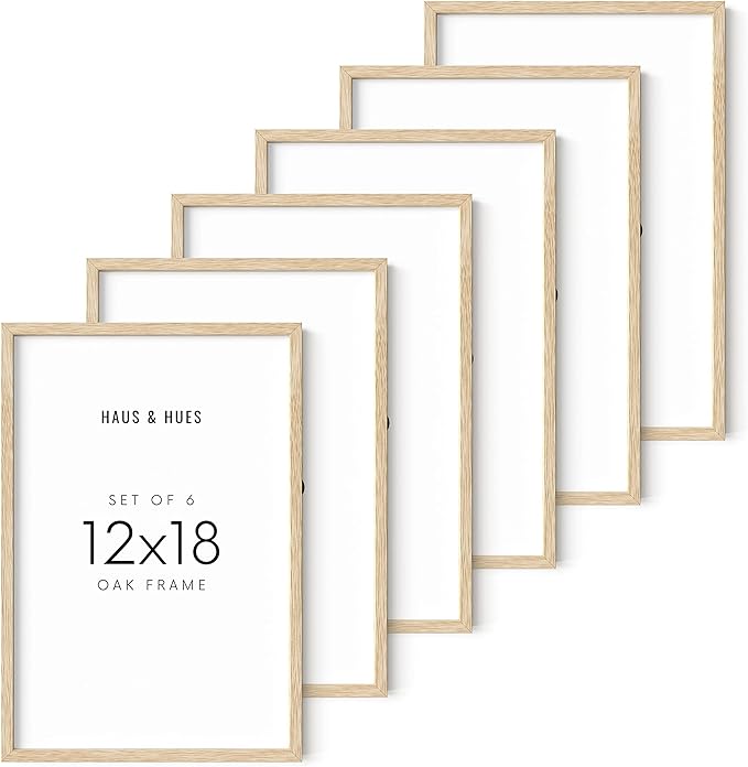 HAUS AND HUES Picture Frame, 12x18 inches, Beige, Set of 6, Wood, Gallery Wall Frame & Poster Frame-Ruum Studio Home
