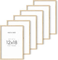 HAUS AND HUES Picture Frame, 12x18 inches, Beige, Set of 6, Wood, Gallery Wall Frame & Poster Frame-Ruum Studio Home
