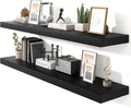 Heimlove 55 Inch Floating Shelves for Wall,10 Deep Large Black Wall Shelf with Heavy Duty Brackets,Mounted Storage & Display Shelves for Bedroom,Living Room,Kitchen,Office,Set of 2-Ruum Studio Home
