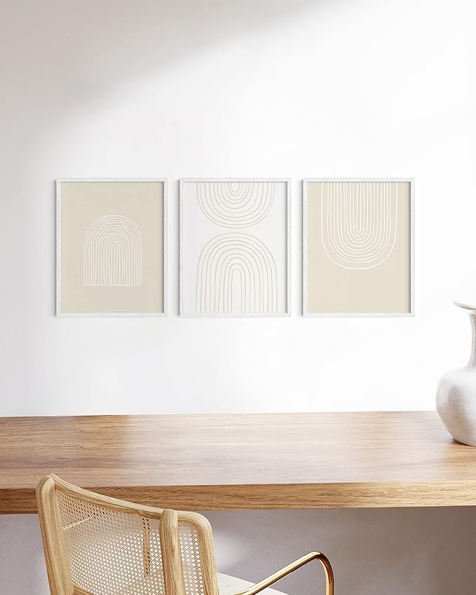 HAUS AND HUES 11x14 White Frames- Set of 3 11x14 Picture Frames White Gallery Wall Frame Set, Wooden Picture Frames for 11x14 Prints, White Picture Frames 11x14 Gallery Wall Frames (White Oak Frame)-Ruum Studio Home