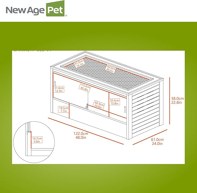 New Age Pet ECOFLEX 48 in Mojave Reptile Lounge in Espresso Black, Durable Wood Plastic Composite Habitat with Vented Side Panels, Removable Sliding Glass Doors, and Mesh Screen Top for Lamp Setup,-Ruum Studio Home