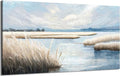 amatop Extra Large Coastal Marsh Landscape Wall Art – Neutral Blue Beige Wetland Canvas Print for Bedroom Living Room Office – Serene Nature Wall Decor,Oversized Ocean Artwork for Home Decoration-Ruum Studio Home