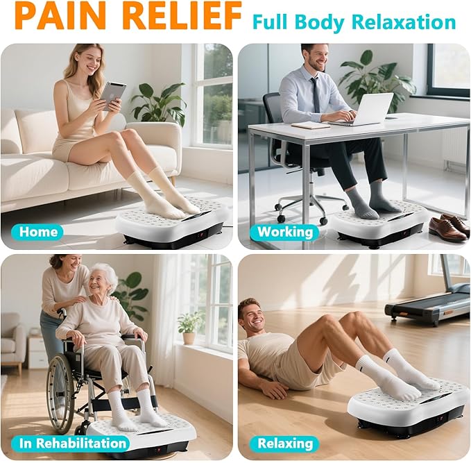 Vibration Plate Exercise Machine, Vibrating Equipment for Weight Loss and Lymphatic Drainage Massager, 3D Waver Exerciser for Fitness, Full Body Workout Shake Board with 120 speeds-Ruum Studio Home