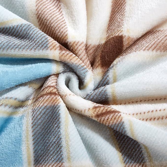 MERRYLIFE Throw Blanket Plaid Sherpa | Ultra-Plush Soft Colorful Oversized | Decorative Couch Travel Blanket | (50" 60", Island Travel)-Ruum Studio Home