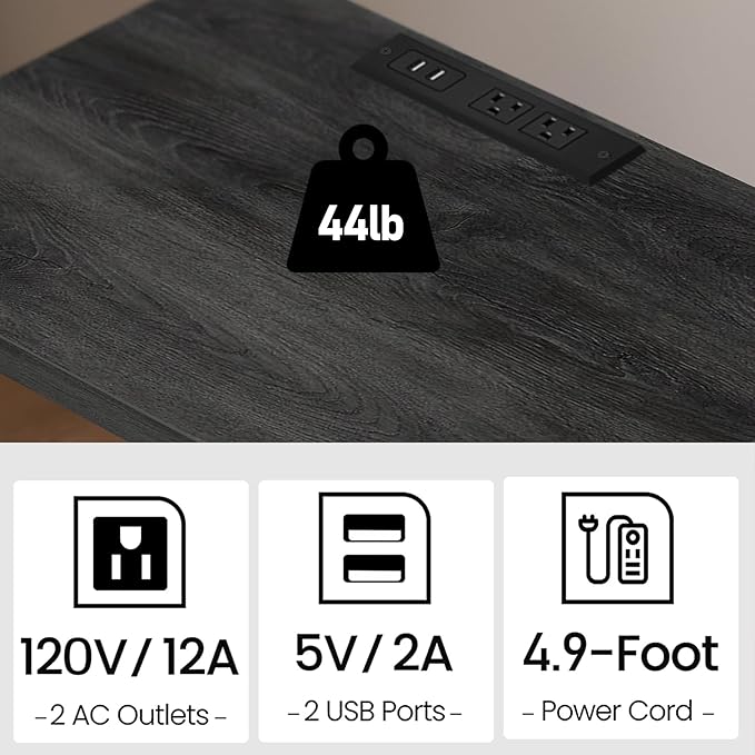 TUTOTAK End Table with Charging Station, Set of 2, Small Side Table, Nightstand Bedside Table, 2-Tier Storage Shelf for Small Space, Living Room, Bedroom Charcoal Grey TB01BY041-Ruum Studio Home