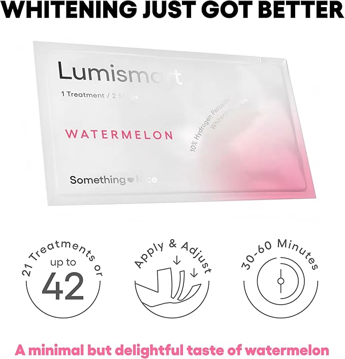 Something Nice Lumismart Whitening Strips - Dentist-Designed, Enamel Safe, up to 42 Treatments with Smart Adjust - Teeth Whitening Strips in Watermelon for Sensitive Teeth-Ruum Studio Home