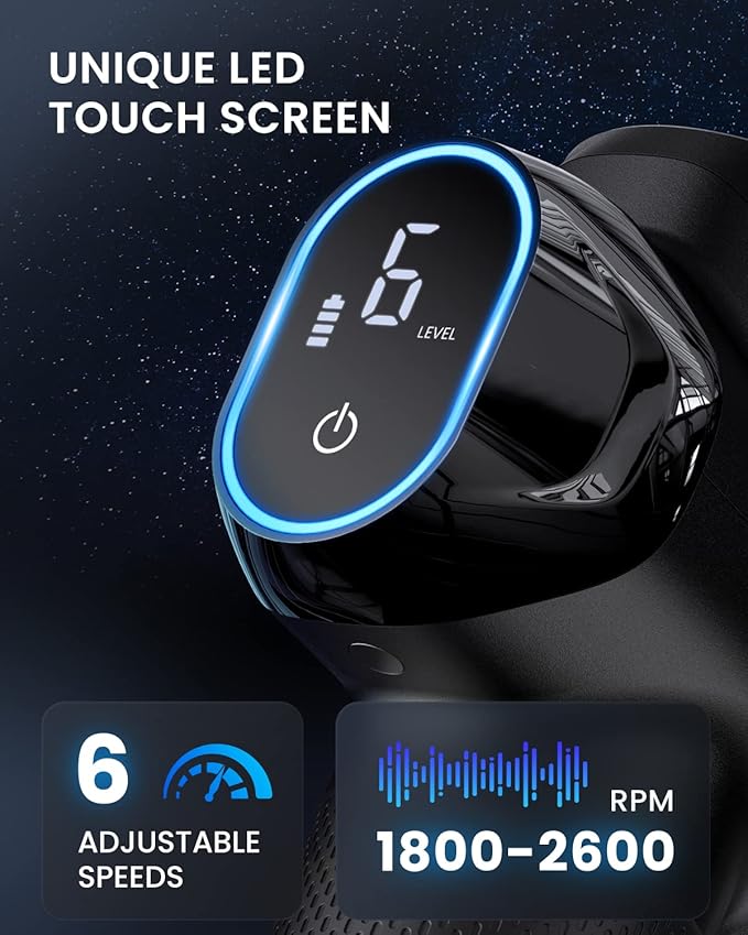 RENPHO Massage Gun Deep Tissue with 12mm Amplitude, Percussion Muscle Massage Gun, Portable Electric Handheld Massager Gun, LED Touch Display Carry Case Power-Ruum Studio Home