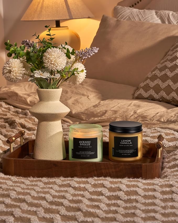 M&SENSE Candle Oceanic Breeze Scented, 11.6oz 70 Hour Long Lasting 2 Wick Pineapple & Mango Scent Natural Soy Candles for Home Scented, Stress Relief Gifts for Women/Men-Ruum Studio Home