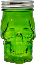 Generic 14 oz Colorful Skull Glass Mason Jar – Mix & Match 7 Vibrant Colors, Large & Durable! (Green)-Ruum Studio Home