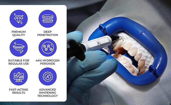 LaserGlow Professional Teeth Whitening Gel 44% Hydrogen Peroxide – Dual Barrel Syringe for Fast, Effective, and Whitening Results | Hydrogen Peroxide Gel, Teeth Whitener, Tooth Whitening Gel-Ruum Studio Home