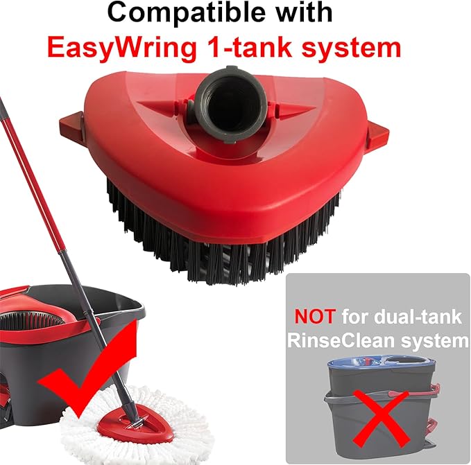 Spin Mop Scrub Brush Head Compatible with OCedar EasyWring 1 Tank System, Mop Scrubber Attachment, Upgraded Stiff Bristle Scrubbing Mop for Floor Cleaning-Ruum Studio Home