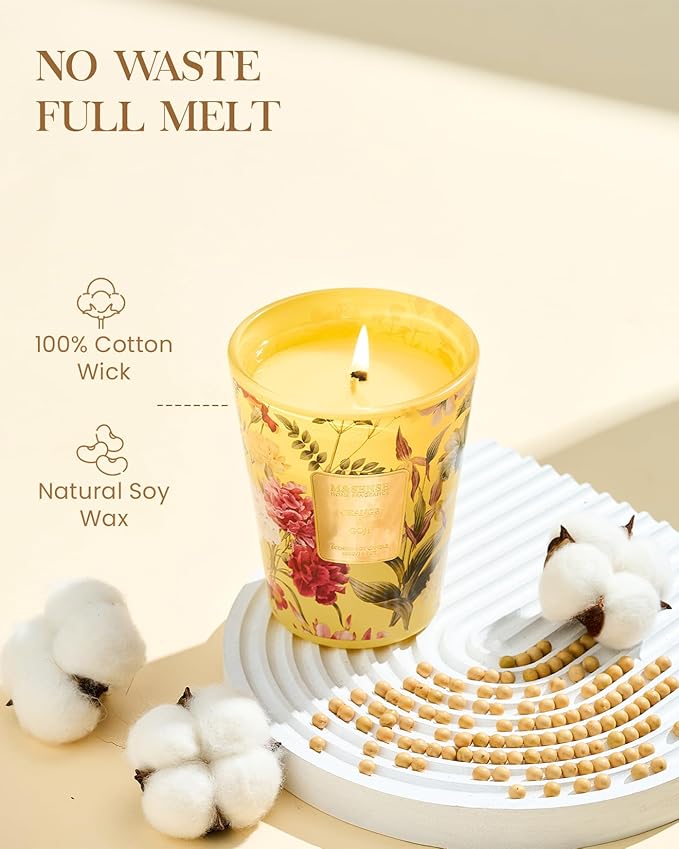 M&SENSE Orange Goji Scented Natural Soy Wax Candle, 14.1oz 60 Hours Long Lasting Slow Burning Candles for Home Decor, Aromatherapy Candle for Stress Relief-Ruum Studio Home