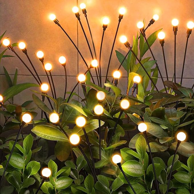 Solar Garden Lights Outdoor,2 Pack 16LED Waterproof Solar Powered Lights for Yard Pathway Patio, Swaying Lawn Decor as Gardening Gifts for Women Holiday-Ruum Studio Home