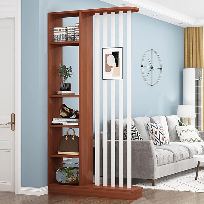 Wall Room Divider,Freestanding Room Divider with Shelves,Wood Room Divider Screen with Storage Cabinet, Wall Divider for Room Separation, for Home Office Decorative I 39.4×9.4×78.7in-Ruum Studio Home
