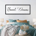 Sweet Dreams Wall Decor Above Bed 40x15 Inch Large Master Bedroom Hanging Wood Rustic Framed Farmhouse Sweet Dreams Sign Guest Room Aesthetic And Minimalist Over Bed Wall Art（Black）-Ruum Studio Home
