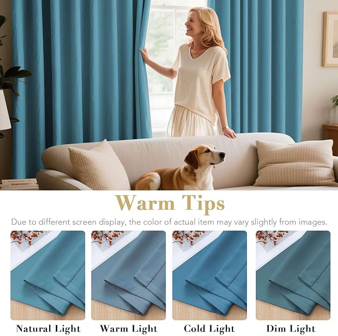H.VERSAILTEX Premium Blackout Thermal Insulated Room Darkening Curtains for Bedroom/Living Room - Classic Grommet Top (2 Panels, Storm Blue, 52 Inch by 84 Inch)-Ruum Studio Home