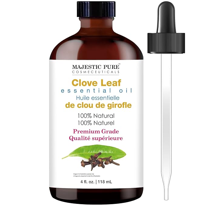 Majestic Pure Clove Essential Oil with Glass Dropper - Huge 4 Fl Oz - 100% Pure and Natural Clove Oil - Premium Grade Essential Oils for Diffuser, Aromatherapy, Soap and Candle Making-Ruum Studio Home