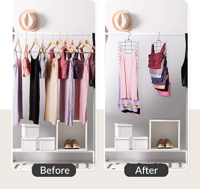 ZEDODIER 6 Pack Tank Top Hanger, Space Saving Bra Hangers, Non-Slip Hanging Sport Bras Holder, Closet Organizers and Storage for Camisoles Tank Tops Bras Ties Swimsuits Strappy Dress, Black-Ruum Studio Home