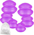 TrelaCo 6 Pcs Cupping Kit for Massage Therapy 3 Sizes Silicone Cupping Set Chinese Massage Therapy for Studio Household Cellulite Joint Pain Muscle Pain(Clear Purple)-Ruum Studio Home