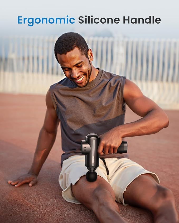 RENPHO Active Massage Gun Deep Tissue, Percussion Handheld Muscle Massager for Body Neck Pain Relief, Portable Electric Mini Back Massagers with Carry Case for Athletes Men Women-Ruum Studio Home