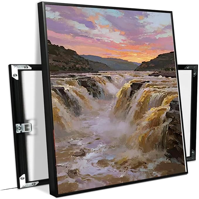 The surging waterfall scenery in the canyon is suitable for posting in the living room bedroom and office landscape posters-Ruum Studio Home