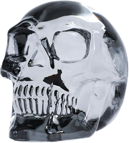 Model Statue for Home Décor Crystal Skull Decorative Figurine Gifts for Women Husbands Halloween Head Figurine Decoration Gift (Silver Skull)-Ruum Studio Home