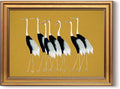 HUARCEY Gold Framed Vintage Wall Art for Living Room, Animals Painting Prints Shelf Decor for Kitchen, Aesthetic Bedroom Wall Art Decor, Christmas Gifts for Friends or Family (Seven Cranes 12"x16")-Ruum Studio Home