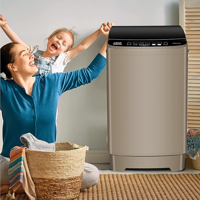 17.7 lbs Full Automatic Washing Machine with LED Display Compact Washing Machine with Drain Dump, 10 Wash Programs and 8 Water Levels Ideal for Dorms, Apartments, RV, Gold, KB03 GOLD6-3-Ruum Studio Home