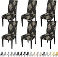 JQinHome Dining Chair Slipcover, High Stretch Removable Washable Chair Seat Protector Cover Set of 6,Chair Covers for Dining Room, Kitchen,Home Party,Wedding Ceremony(Luxe Black, 6PC)-Ruum Studio Home