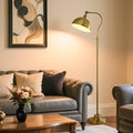 Bright LED Gold Reading Floor Lamp with Remote Control and Bluetooth Dimming,Living Room Bedroom Bedside Office Study Library Adjustable Standing Tall Lights, Unique Modern Brass Home Decor Essentials-Ruum Studio Home
