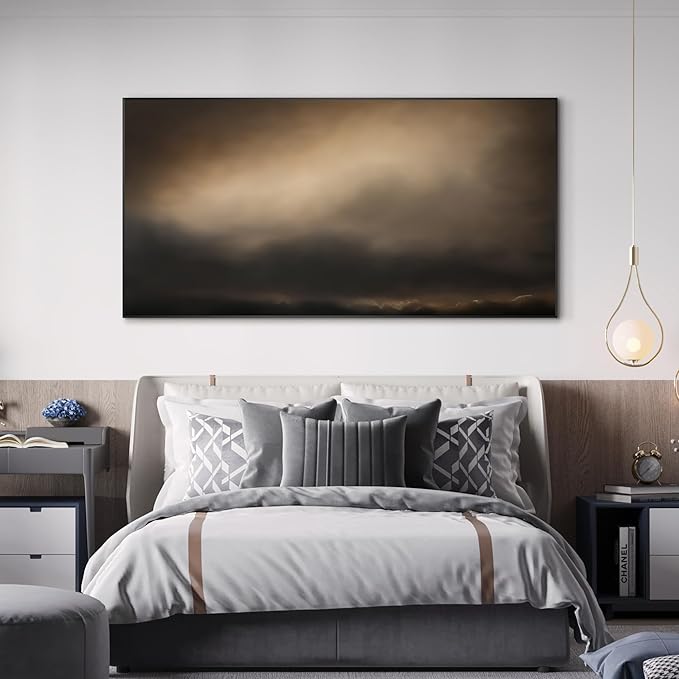 SIGNWIN 24"x46" Extra Large Framed Wall Art Golden Sunset Cloud, Moody Sky Scene for Home Living Room Bedroom Decor (Frame Assembly Required)-Ruum Studio Home