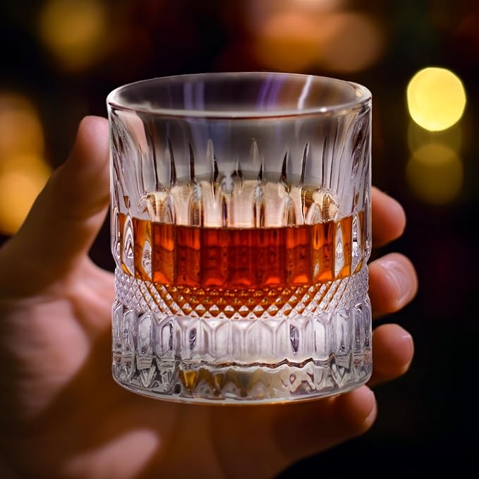 KAMMAK Whiskey Glass Set of 2, 7.05oz Old Fashioned wine Glass for Scotch, Cocktails, Rum, Vodka in Bar And Party Gifts for Men, Whisky Lovers, Wedding, Anniversary, Birthday-Ruum Studio Home