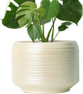 10 Inch Ceramic Plant Pot with Drainage – Large Flower Pot for Indoor Outdoor Plants, Modern Decorative Planter for Patio, Balcony, Garden, or Home Decor-Ruum Studio Home