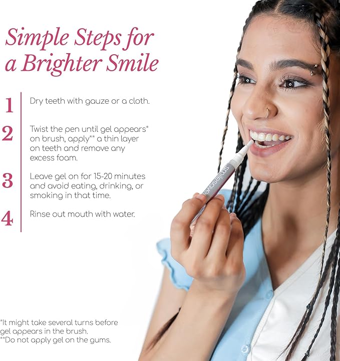Smilesaver Peroxide-Free Teeth Whitening Pen – Long-Lasting, Gentle Formula for Sensitive Teeth – Portable Stain Remover Pen for a Radiant Smile – Easy-to-Use Oral Care Product for Brighter Enamel-Ruum Studio Home