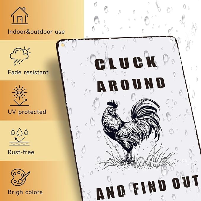 Chicken Coop Accessories Metal Signs,Funny Chickens Tin Signs - Chicken Decor Farmhouse Wall Decor,Chickens Gifts Rustic Farm House Decorations for Home/kitchen/Outdoor Garden-Ruum Studio Home
