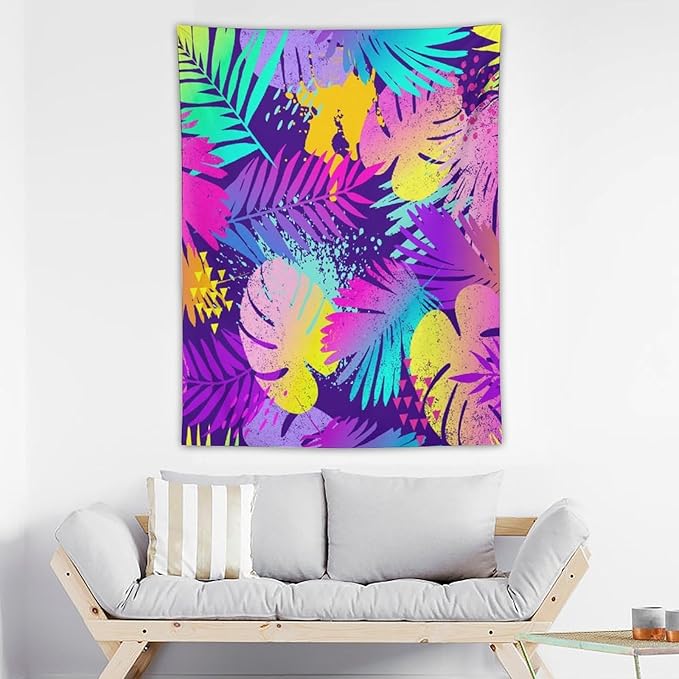ICMOLYYENLO Palm Leaf Tapestry Wall Hanging, Tropical Leaves Plant Jungle Green Hawaiian Art Home Decor for Guest Bedroom Living Room Dormitory 60x60-Ruum Studio Home