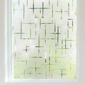 Finnez Frosted Window Film Non-Adhesive, Frosting Privacy Film for Glass Windows, Self Static-Cling Decorative Window Cling for Home Office UV Protection Cross Pattern 17.5 x 78.7 inches-Ruum Studio Home