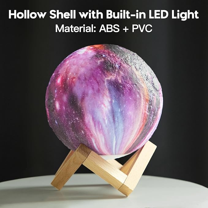 BRIGHTWORLD Moon Lamp Galaxy Lamp 5.9 inch 16 Colors LED 3D Moon Light, Remote & Touch Control Moon Night Light Gifts for Girls Boys Kids Women Birthday-Ruum Studio Home
