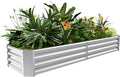 Land Guard 8×4×1ft Galvanized Metal Raised Garden Bed, Metal Planter Kit Box Outdoor for Deep-Rooted Vegetables, Flowers, Green and Herbs……-Ruum Studio Home