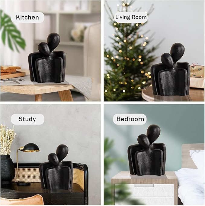 Hugging Couple Statues Ceramic Lover Figurine Embrace Characters-Ruum Studio Home