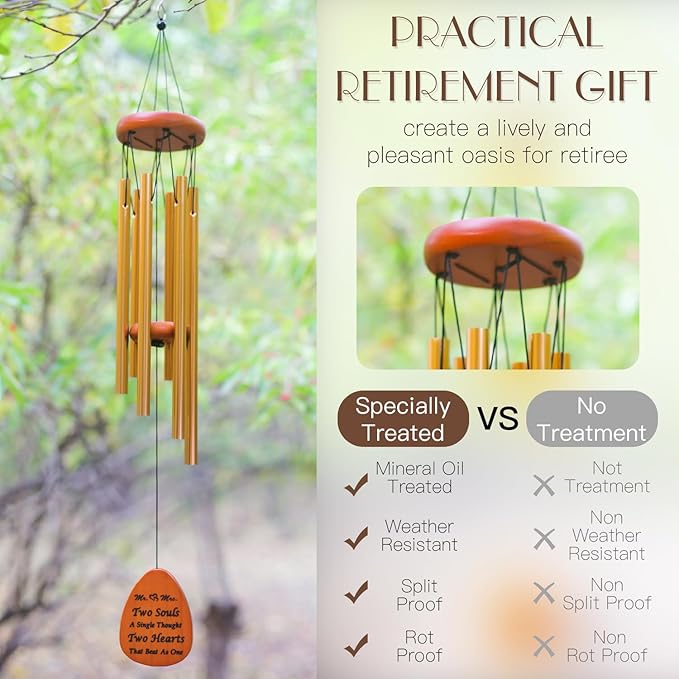 Wedding Gift for Couples,Mr and mrs Gift,Bride to be Gifts for Bridal Wedding Wind Chime for Outdoor, Garden Decoration,Bridal Shower Gifts-Ruum Studio Home