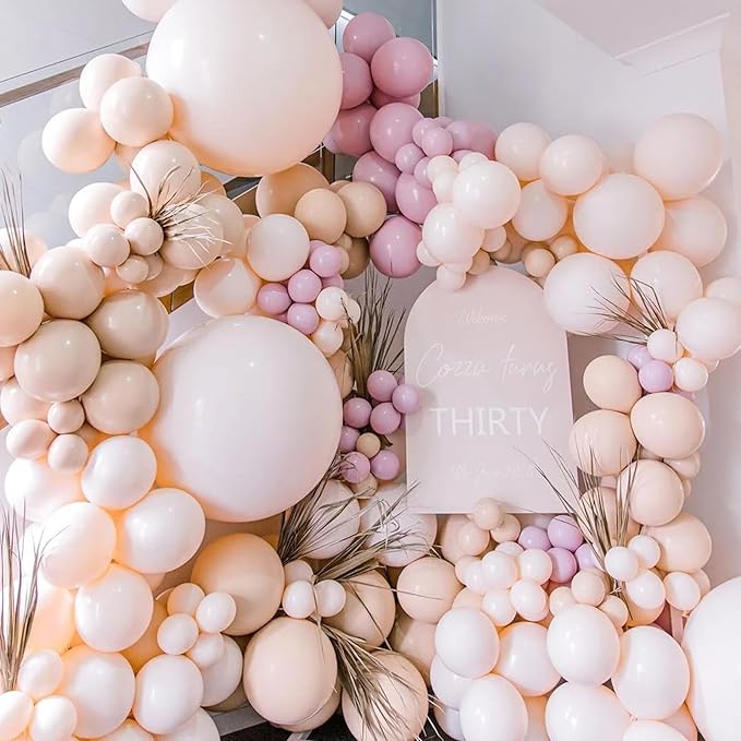 130pcs Blush Pink Balloons Different Sizes 18" 12" 10" 5" Boho Pink Latex Balloon Garland Arch Kit for Birthday Baby Shower Graduation Wedding Gender Reveal Party Decorations-Ruum Studio Home