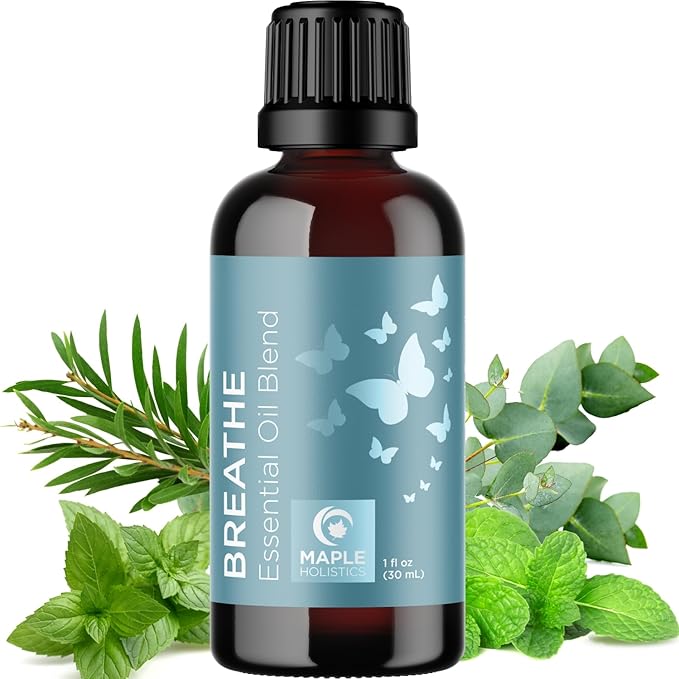 Breathe Essential Oil for Diffuser - Invigorating and Refreshing Breathe Essential Oil Blend with Eucalyptus Peppermint Tea Tree and Mint for Diffusers for Home and Shower Aromatherapy (1 Fl Oz)-Ruum Studio Home