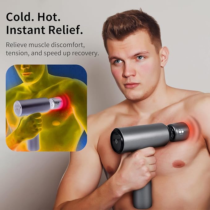 arboleaf Thermacool Massage Gun with Heat and Cold, 6 Speeds Muscle Massage Gun Deep Tissue with Case, Powerful Percussion Massager for Home Gym Office Muscle Back Pain Relief, Gift-Ruum Studio Home